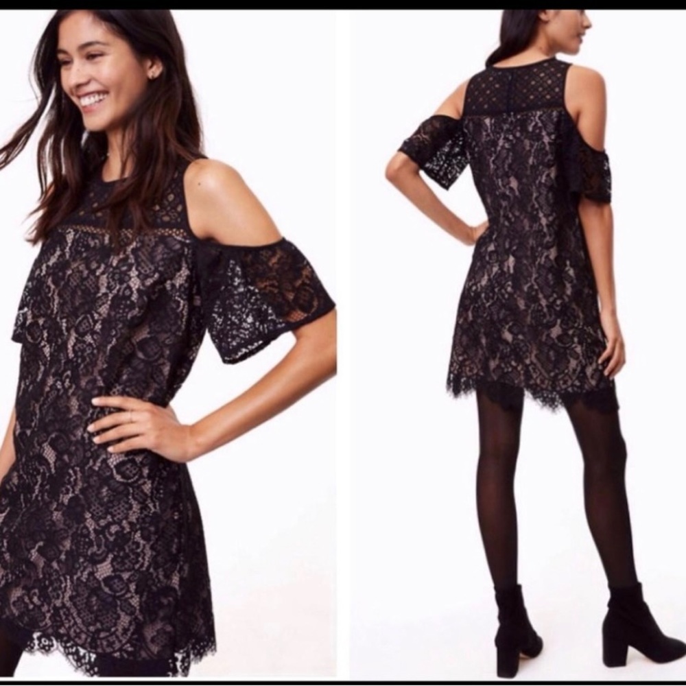 LOFT Cold
Shoulder Black
Lace Shift
Dress